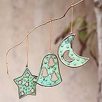 Bronze and copper ornaments Joyous Art set of 6 Peru