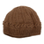 100% alpaca hat, 'Cajamarca Brown' - Handmade Alpaca Wool Solid Brown Beanie Hat thumbail