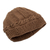 100% alpaca hat, 'Cajamarca Brown' - Handmade Alpaca Wool Solid Brown Beanie Hat (image 2b) thumbail
