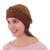 100% alpaca hat, 'Cajamarca Brown' - Handmade Alpaca Wool Solid Brown Beanie Hat (image 2e) thumbail