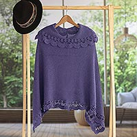 Featured review for Alpaca blend poncho, Arequipa Purple