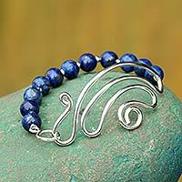 Lapis lazuli beaded bracelet,