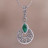 Chrysocolla pendant necklace,