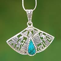 Chrysocolla pendant necklace,