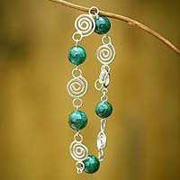 Chrysocolla link bracelet,