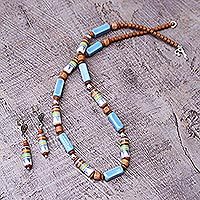 Ceramic beaded jewelry set,