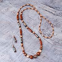 Ceramic beaded jewelry set,