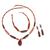 Ceramic and carnelian beaded jewelry set, 'Inca Fire' - Ceramic and carnelian beaded jewelry set (image 2a) thumbail