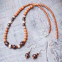 Ceramic beaded jewelry set,