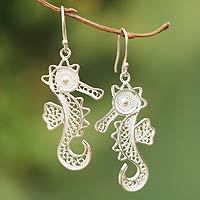Sterling silver filigree earrings,