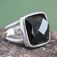 Obsidian cocktail ring,