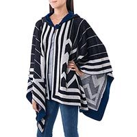 100% alpaca hooded ruana cloak,