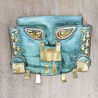 Copper and bronze mask Lambayeque Personage Peru