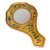 Reverse painted glass hand mirror, 'Lemon Butterflies' - Reverse painted glass hand mirror (image 2a) thumbail