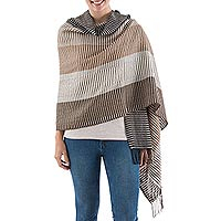 100% alpaca shawl, 'Fallow Fields' - 100% alpaca shawl