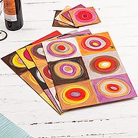 Wood placemats and coasters Color Cycles set of 4 Peru