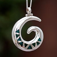 Chrysocolla pendant necklace,