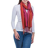 Alpaca and silk scarf Bright Peru