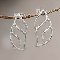 Sterling silver button earrings,