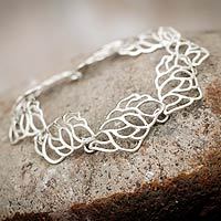 Sterling silver link bracelet,