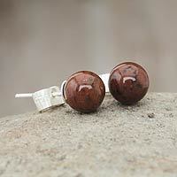 Mahogany obsidian stud earrings,