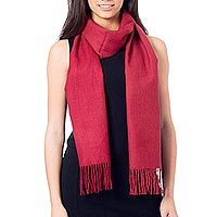 Alpaca and silk blend scarf,