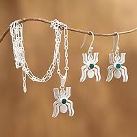Chrysocolla jewelry set,