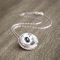 Obsidian pendant necklace,