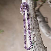 Amethyst strand necklace,
