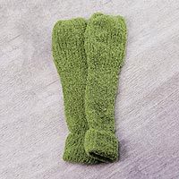 Alpaca blend fingerless mitts,