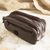 Leather accent travel case, 'Earth Textures' - Men's Leather Accent Brown Cotton Travel Case thumbail