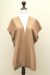 Alpaca blend ruana, 'Piura Princess' - Warm Tan Ruana in Alpaca Blend from Peru (image 2e) thumbail