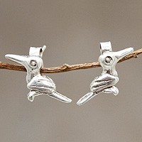 Sterling silver stud earrings,