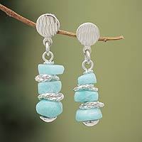 Amazonite dangle earrings,