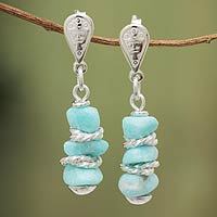 Amazonite dangle earrings,