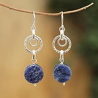 Sodalite dangle earrings,