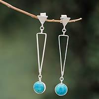 Chrysocolla dangle earrings,