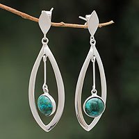 Chrysocolla dangle earrings,