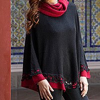 100% alpaca poncho,