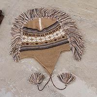100% alpaca chullo hat,