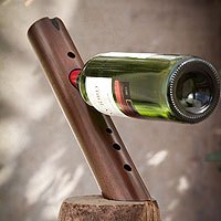 Mohena wood wine bottle holder,