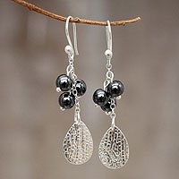Hematite dangle earrings,