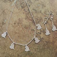 Sterling silver jewelry set,