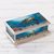 Reverse painted glass box, 'Sea Turtle' - Reverse Painted Glass Jewelry Box thumbail