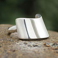 Sterling silver cocktail ring, 'Inca Pectoral' - Artisan Jewelry Sterling Silver Ring