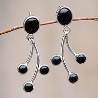 Obsidian dangle earrings,