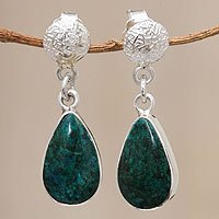 Chrysocolla dangle earrings,