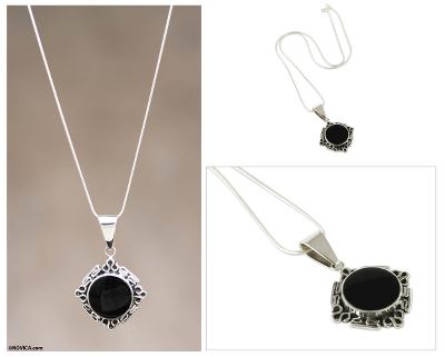 Obsidian pendant necklace, Chavin Princess