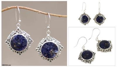 Sodalite dangle earring, Chavin Princess