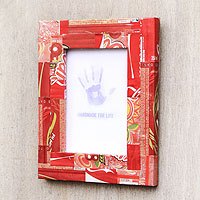 Recycled material photo frame,